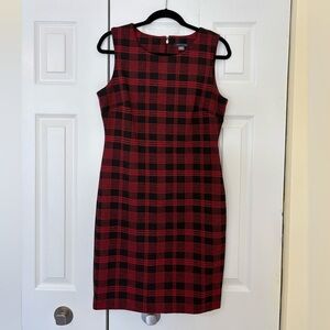 Tommy Hilfiger Red Black Plaid Dress Size 10